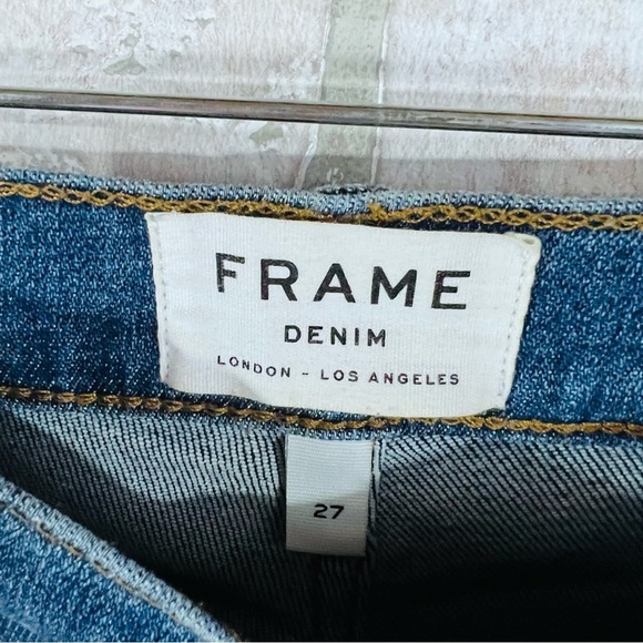 Frame Denim Le High Skinny Distressed Jeans in Saxon Wash Size 27 - Picture 6 of 13